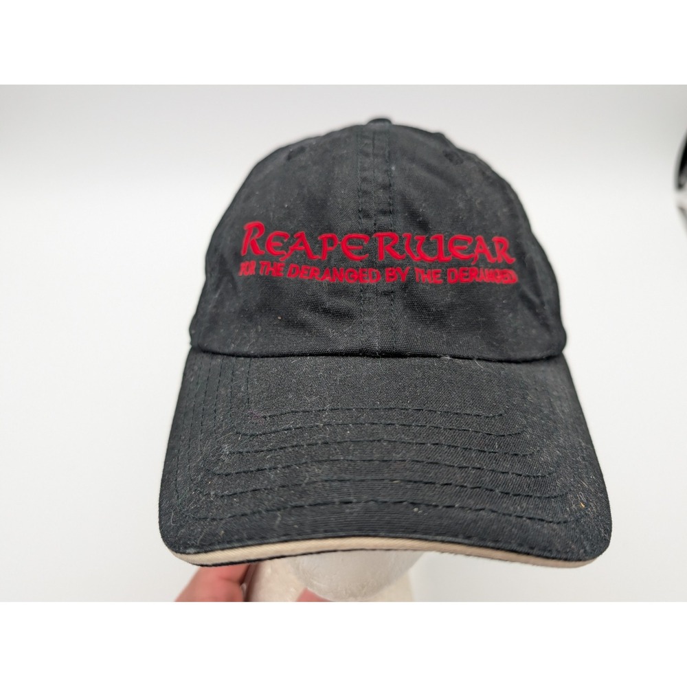 Reaperwear For The Deranged Black Cotton Adjustable Strapback Baseball Hat Cap
